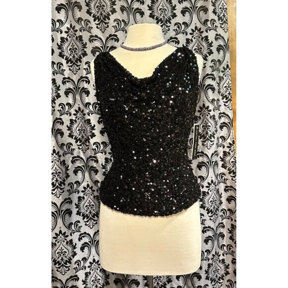 Sequin Embellished Sleeveless Tank Top By Central Park West Size Small NWT MSRP